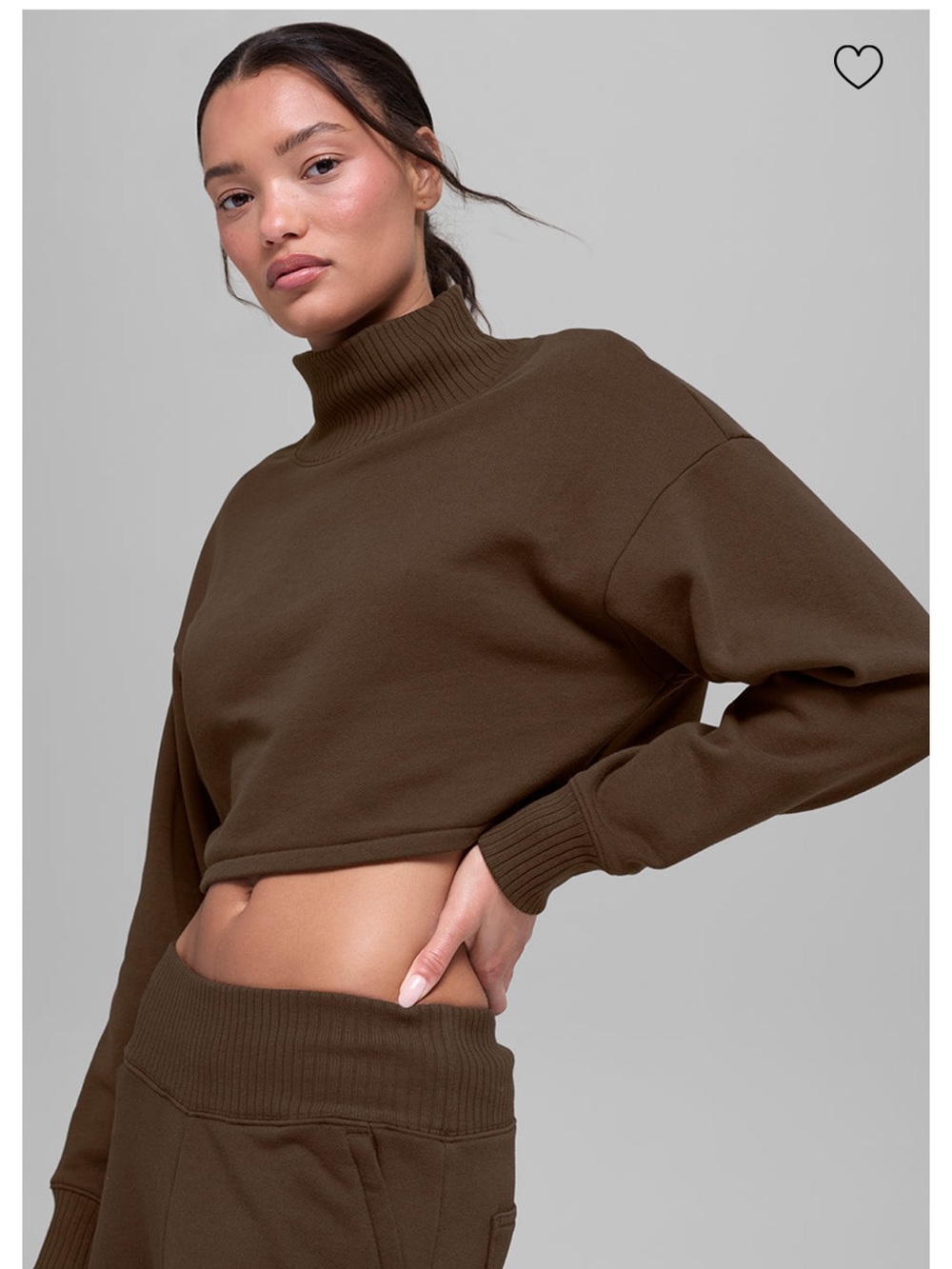 Alo Cropped Serenity Cover Up in Espresso